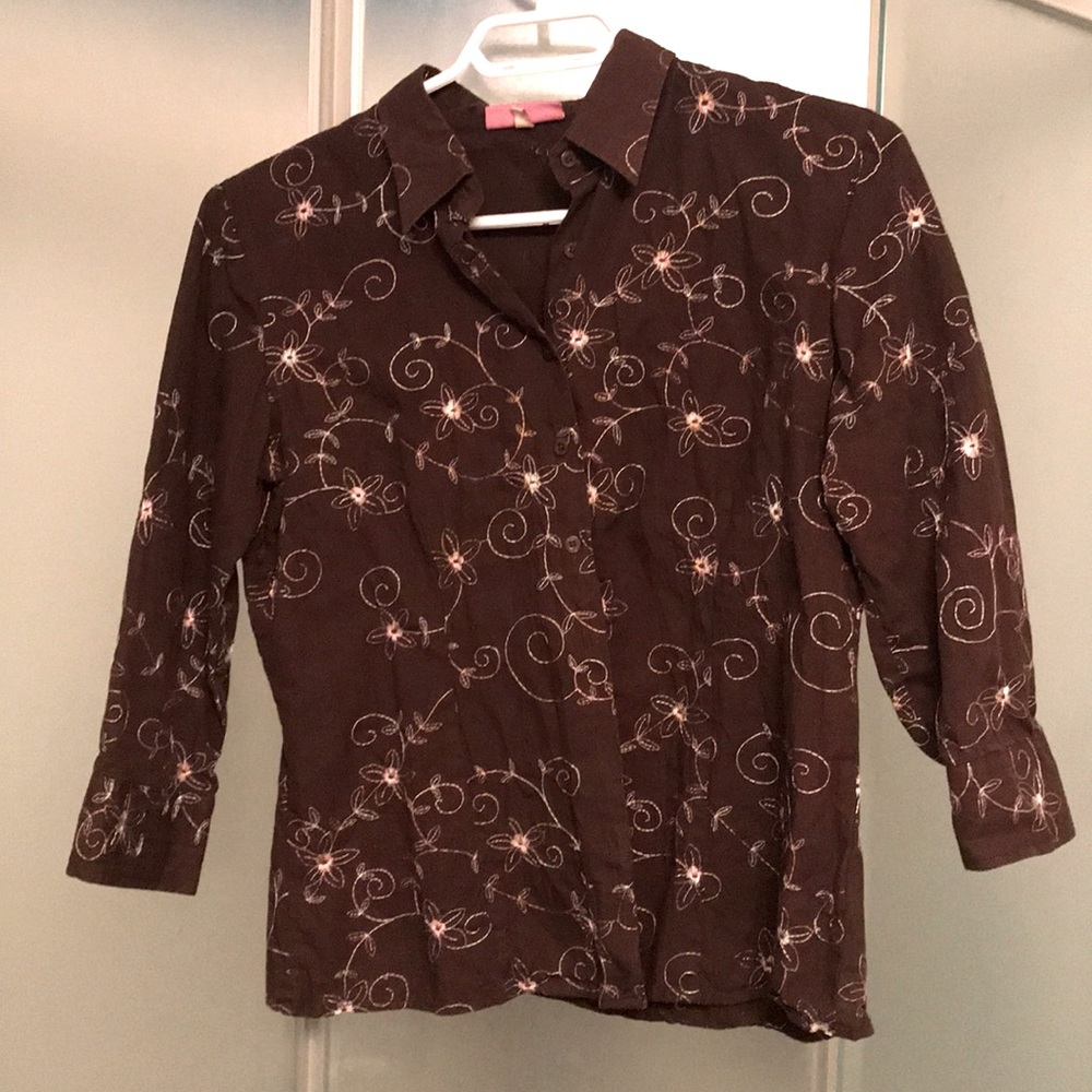 Brown short with flowers